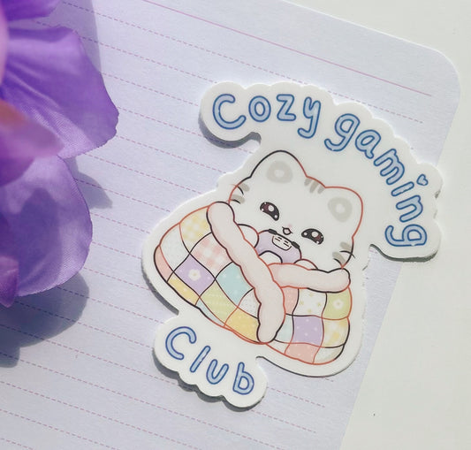 Cozy Gaming Club Cat Sticker
