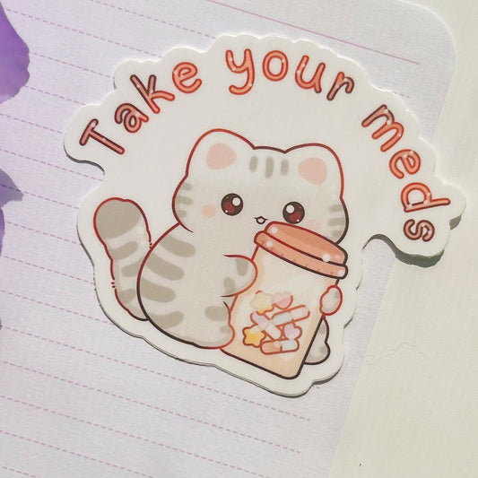 Take your Meds Cat Sticker