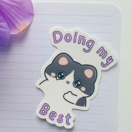 Doing My Best Cat Sticker