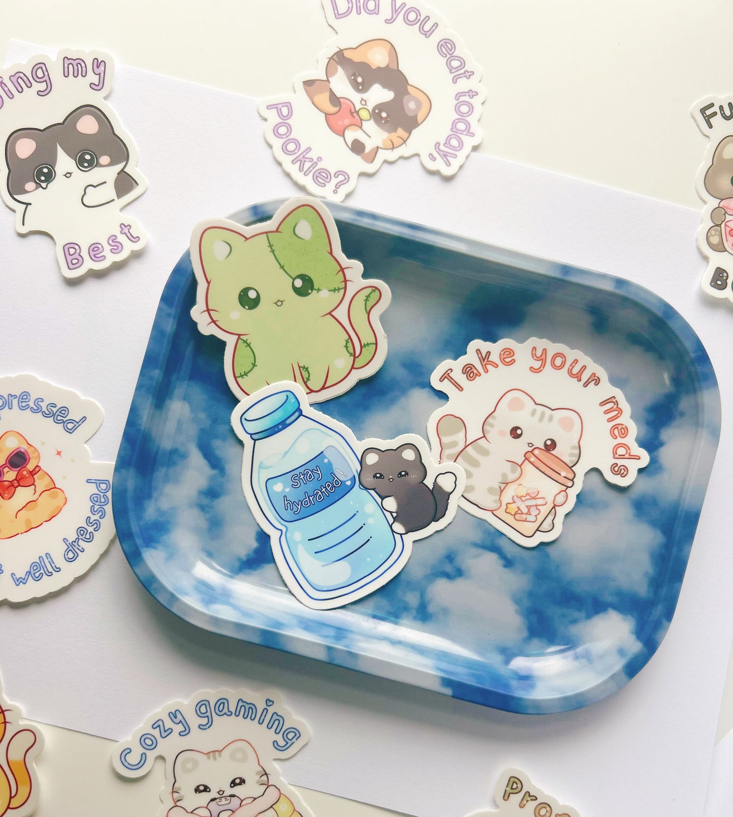 Drink Your Water Cat Sticker