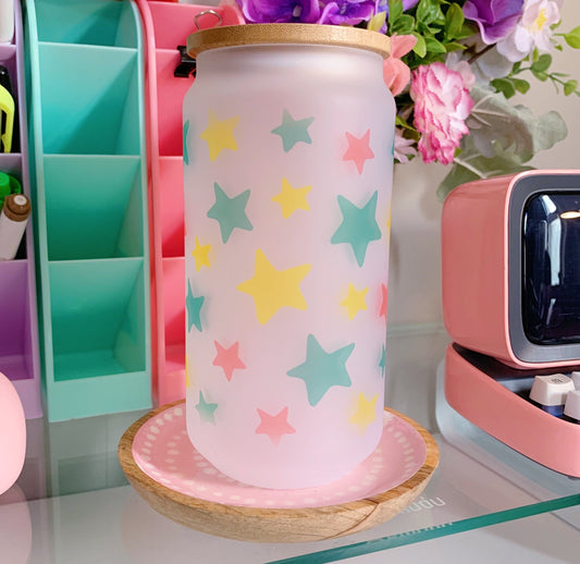 Pastel Star Glass Tumbler