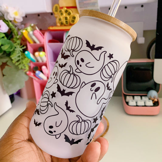 Cute Ghost Glass Tumbler