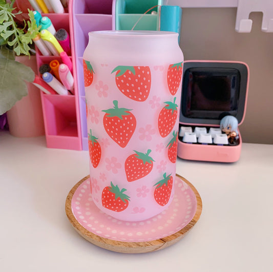 Strawberry Glass Tumbler